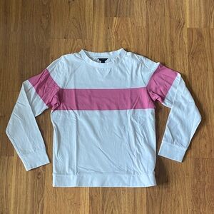 J. Crew Colorblock Pullover in White/Pink